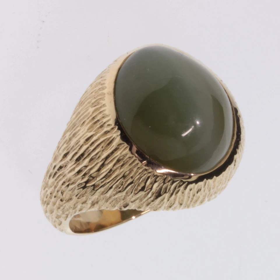 Bark Finish Cat Eye Cabochon Ring