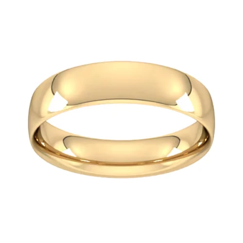 18ct Yellow Gold Wide Court Wedding Bands