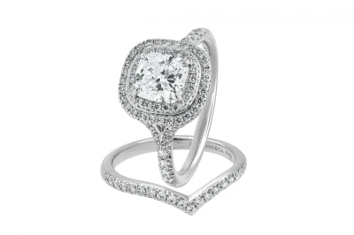 Tiffany & Co. Platinum Soleste Engagement Ring Set 1.22ct GIA Certified H VVS1